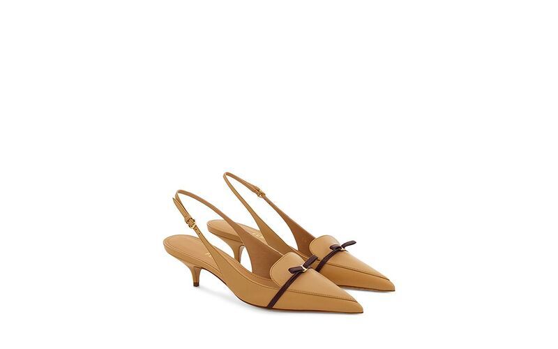フェラガモ レディース シューズ パンプス FERRAGAMO Womens Micro Bow Slingback Pumps Light Camel キャメル