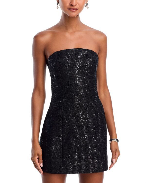 バードット レディース トップス ワンピース ミニ Bardot Karoline Boucle Mini Dress Black ブラック
