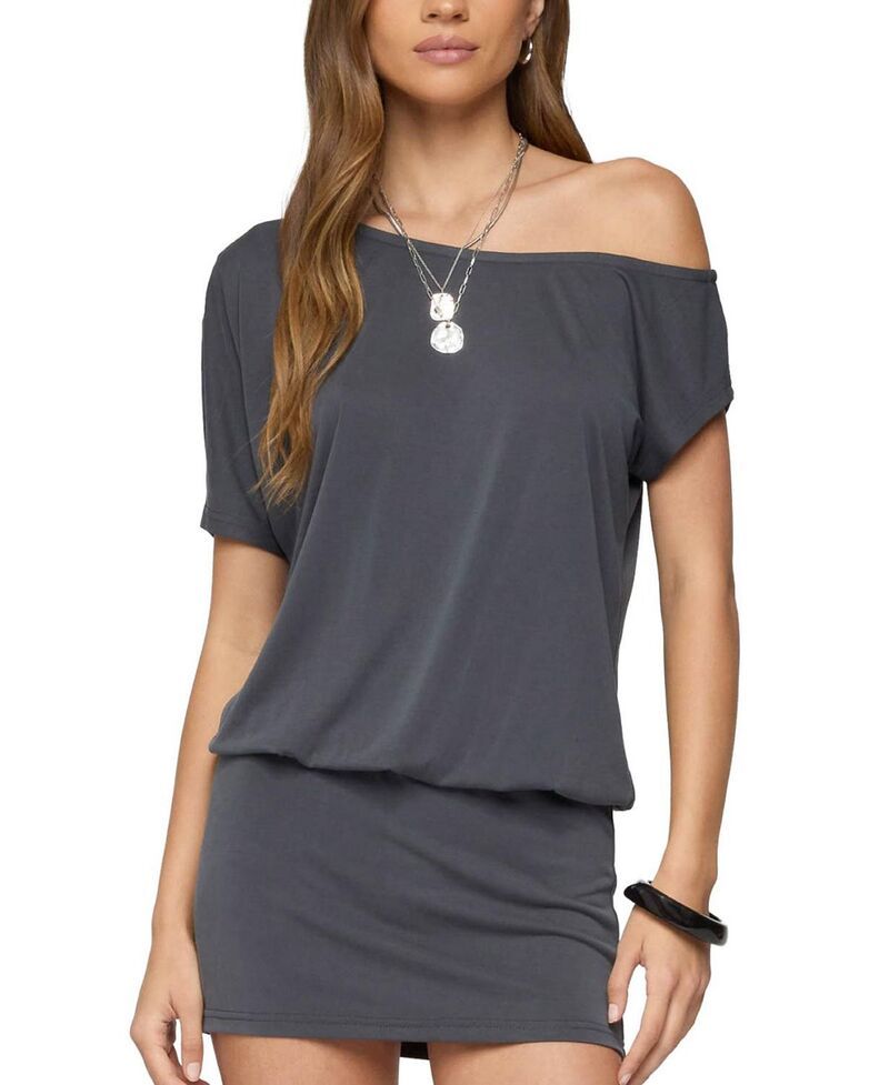 アディクテッド レディース トップス ワンピース ミニ Edikted Sevie Off Shoulder Mini Dress DarkGray グレー