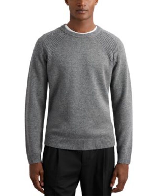 レイス メンズ アウター ニット・セーター ウール REISS Foulton Wool Cashmere Raglan Sweater Mid Grey Melange グレー