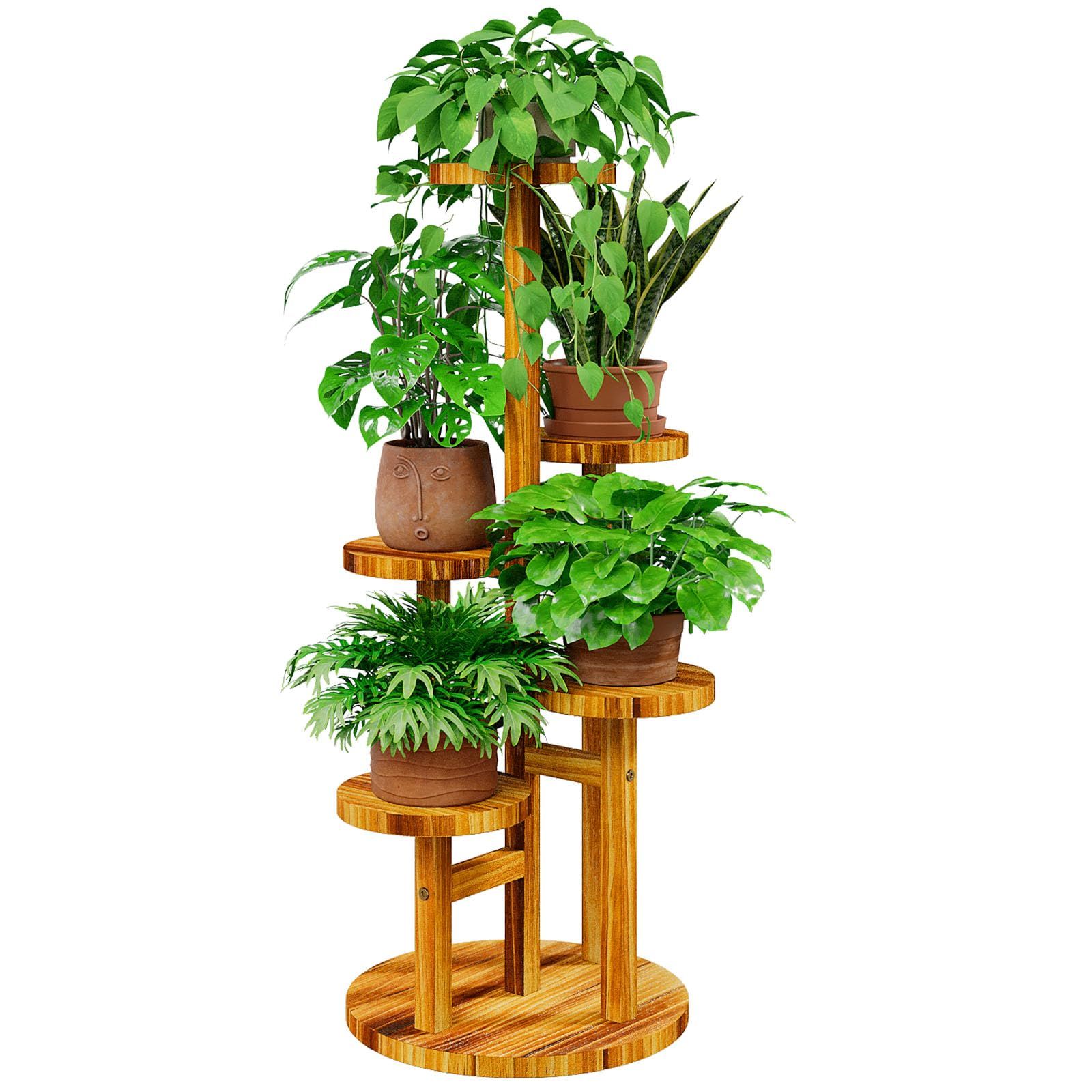 Bamworld フラワースタンド 室内 観葉植物 台 木製 観葉植物 スタンド 5段 鉢スタンドas cc079a09