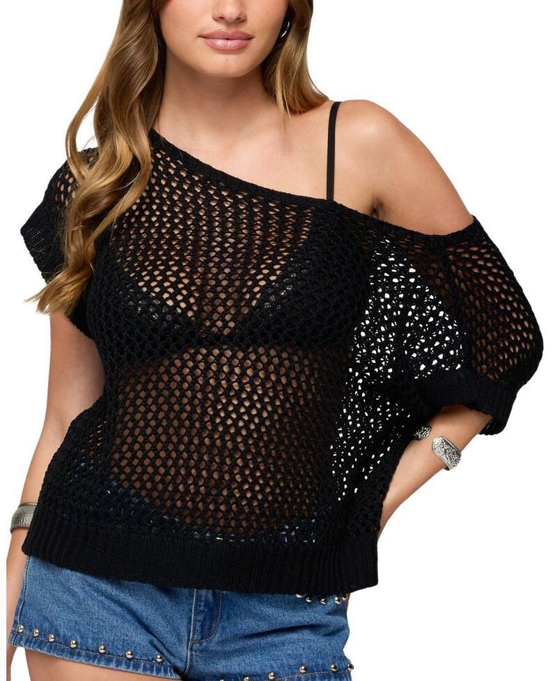 アディクテッド レディース トップス シャツ ニット Edikted Trix Off Shoulder Open Knitop Black ブラック 13,075円
