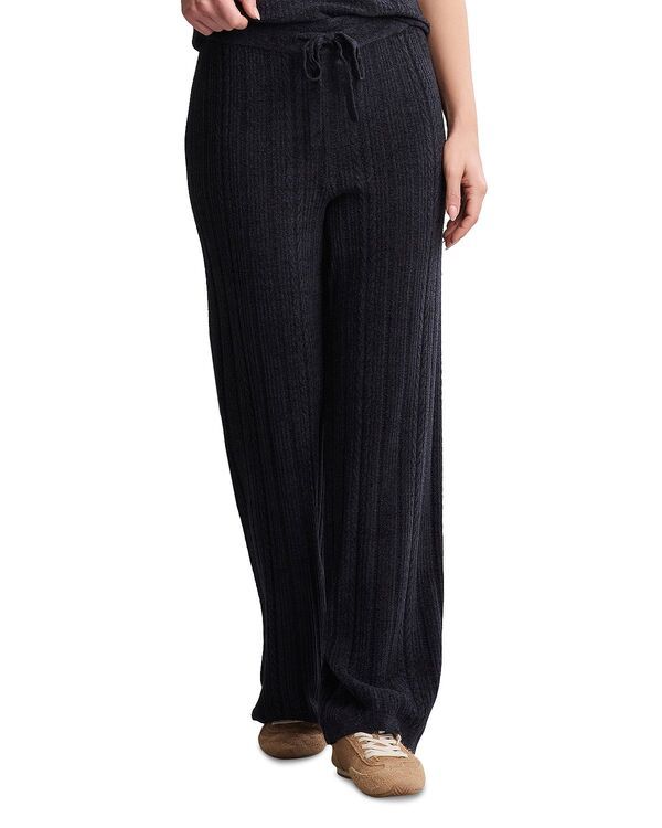 ベアフットドリームス レディース ボトムス カジュアルパンツ アンクル ニット BAREFOOT DREAMS CozyChic Ultra Lite Cable Knit Ankle Pants Black ブラック