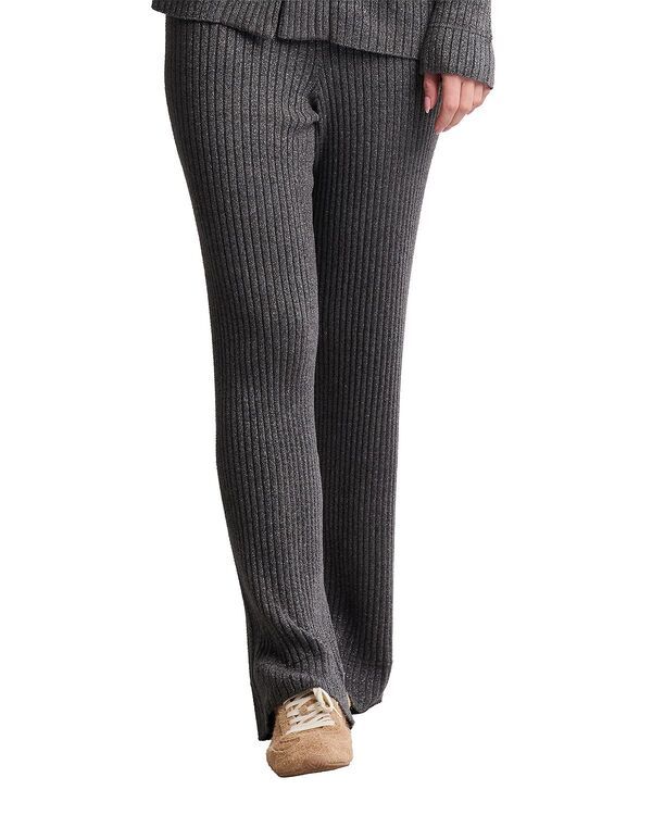 ベアフットドリームス レディース ボトムス カジュアルパンツ ワイドレッグ BAREFOOT DREAMS CozyChic Ultra Lite Lurex Rib Wide Leg Pants Carbon