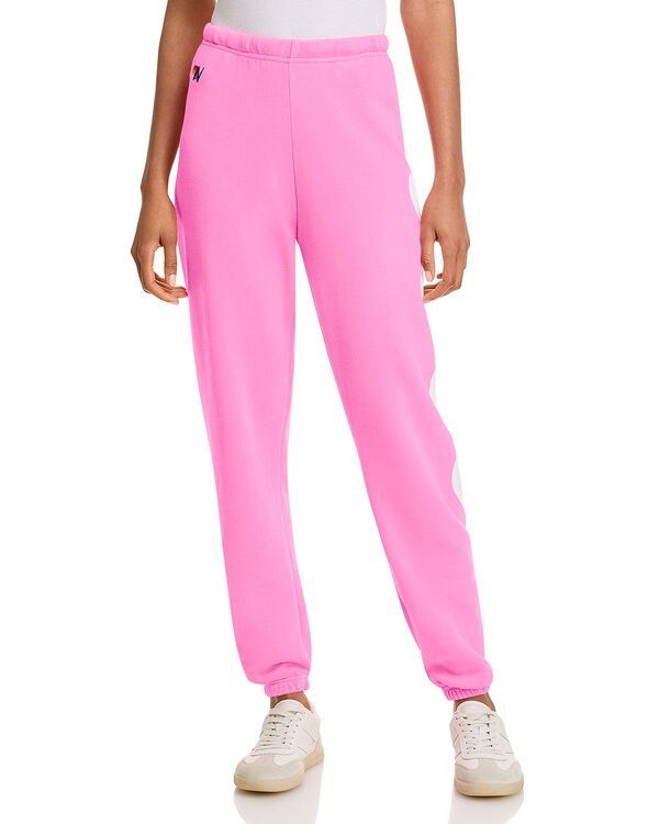 アヴィエイターネイション レディース ボトムス カジュアルパンツ スウェットパンツ Aviator Nation Heart Stitch Sweatpants Exclusive Neon PinkWhite ホワイト