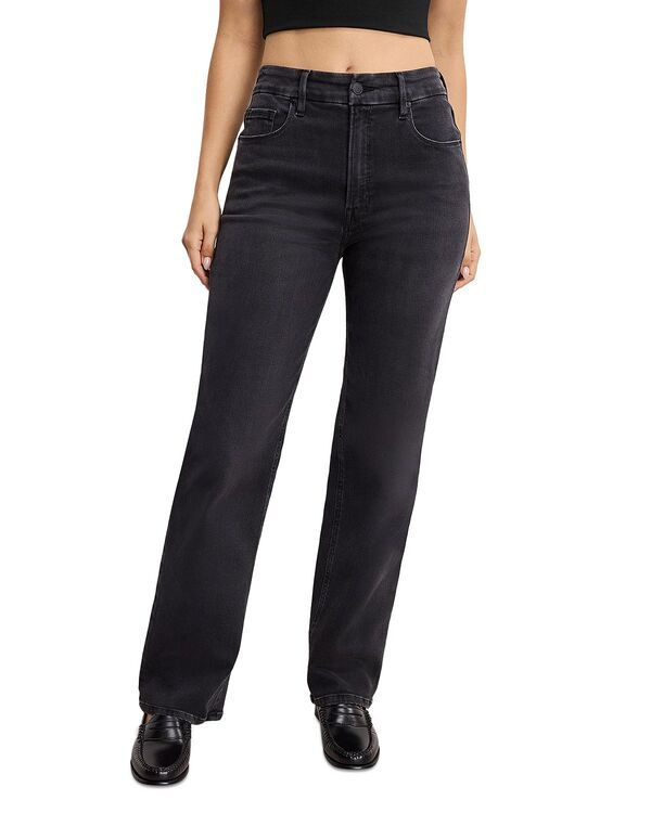 グッドアメリカン レディース ボトムス デニムパンツ ジーンズ Good American Softech Good True Straight Jeans in Black343