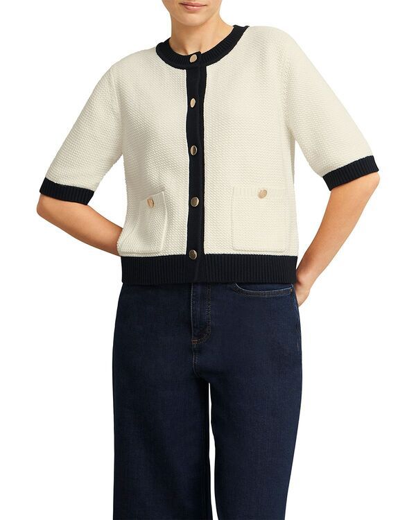 ホッブスロンドン レディース アウター カーディガン HOBBS LONDON Emily Cardigan Ivory Navy アイボリー