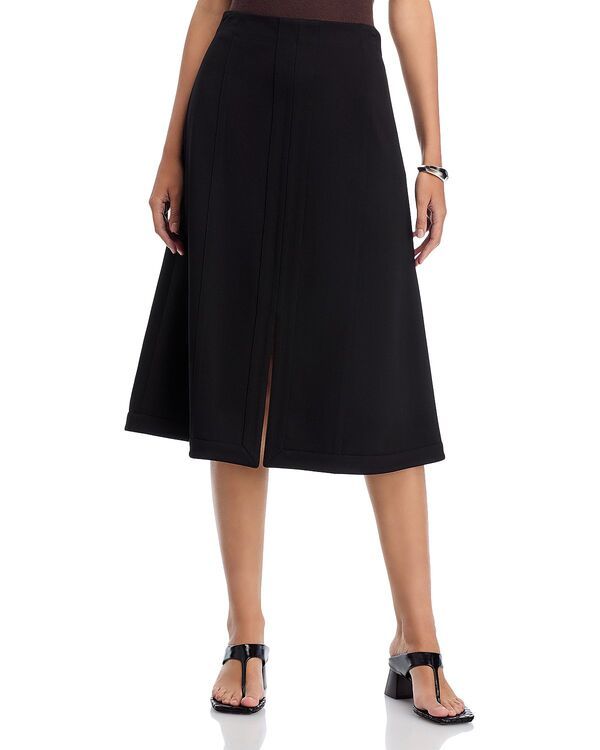 ミソック レディース ボトムスカート A ライン Misook Slit Front A Line Skirt Black ブラック