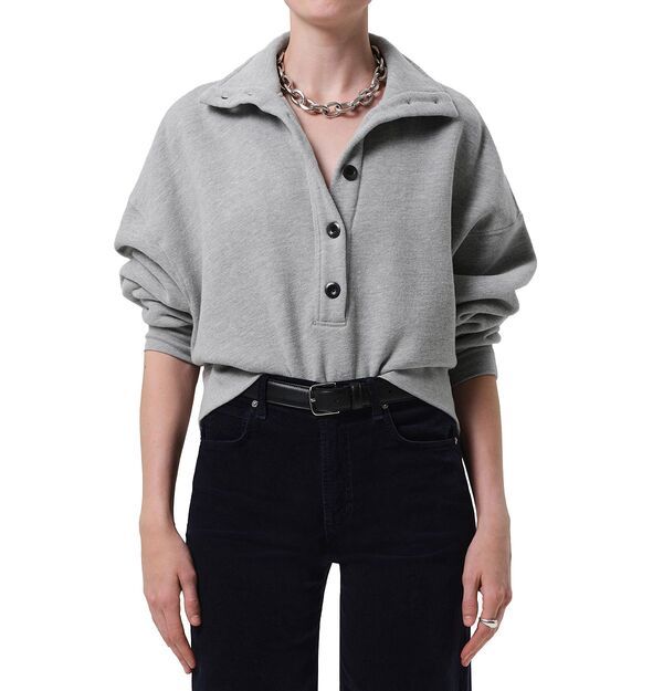 シチズンズ オブ ヒューマニティ レディース アウター パーカー・スウェット スタンドネック シャツ Citizens of Humanity Mirelle Funnel Neck Sweatshirt Heather Gray グレー