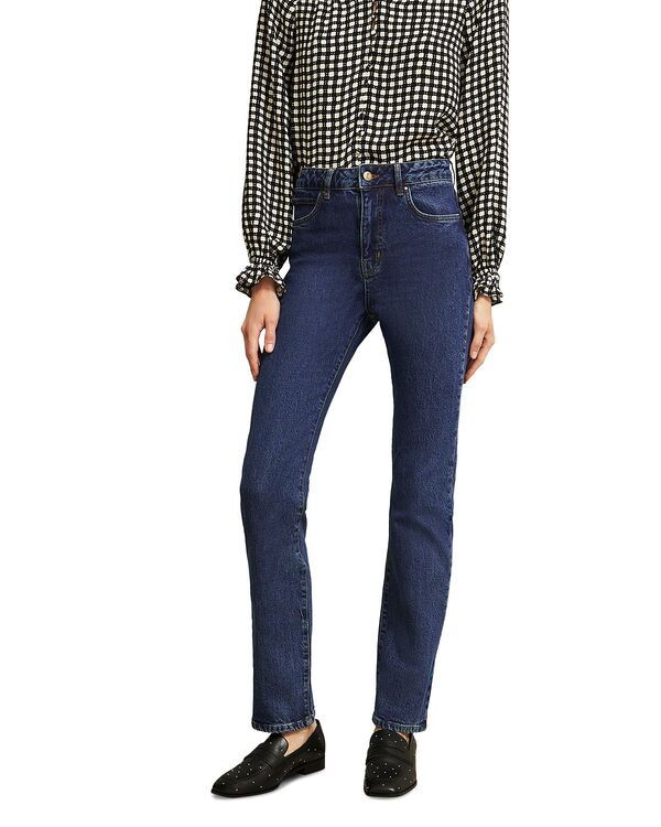 ホッブスロンドン レディース ボトムス デニムパンツ ストレート ジーンズ HOBBS LONDON September Limited Collection Foley High Rise Straight Leg Jeans in Dark Mid Was