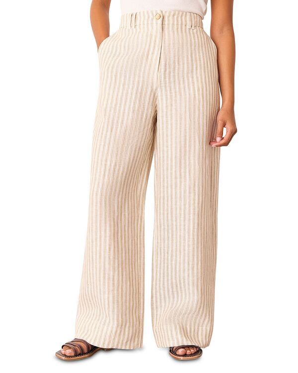 ホイッスルズ レディース ボトムス カジュアルパンツ プチ リネン Whistles Petite Linen Stripe Trousers Neutral ストライプ
