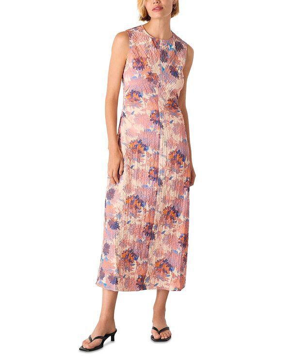 ホイッスルズ レディース トップス ワンピース フラワー柄 ミディ フラワー Whistles Floral Textured Midi Dress PinkMulti ピンク