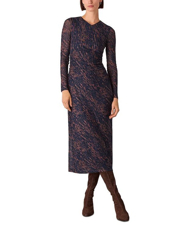 ホイッスルズ レディース トップス ワンピース メッシュ Whistles Devore Mesh Dress NavyMulti ネイビー