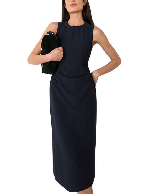 ホイッスルズ レディース トップス ワンピース ミディ Whistles Nora Textured Midi Dress Navy ネイビー