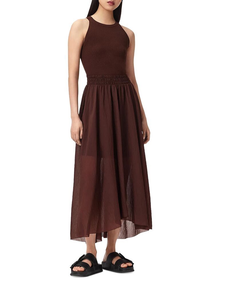 オールセインツ レディース トップス ワンピース マキシ ALLSAINTS Zenia Maxi Dress Bitter Brown ブラウン