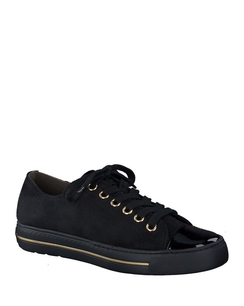 ポール・グリーン レディース シューズ スニーカー Paul Green Womensophie Sneakers Black Suede Patent ブラック