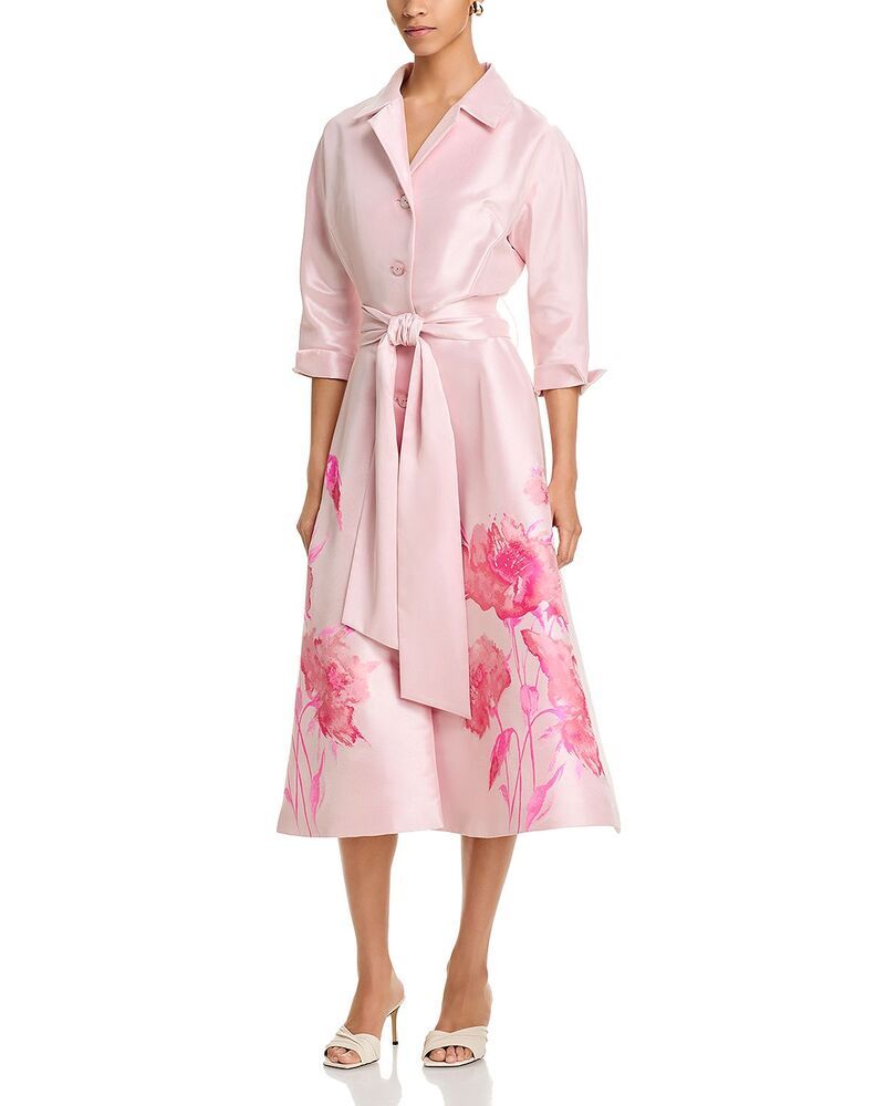 テリジョンバイリッキーフリーマン レディース トップス シャツ フラワー柄 プリント フラワー Teri Jon by Rickie Freeman Mikado Floral Print Shirt Dress Blush Multi ブラッシュ