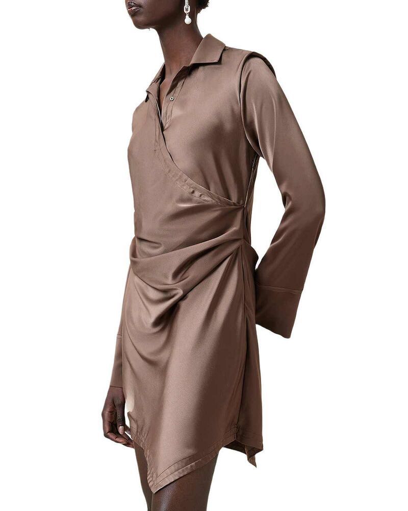 オールセインツ レディース トップス ワンピース ミニ ALLSAINTS Tira Mini Dress Cumin Brown ブラウン