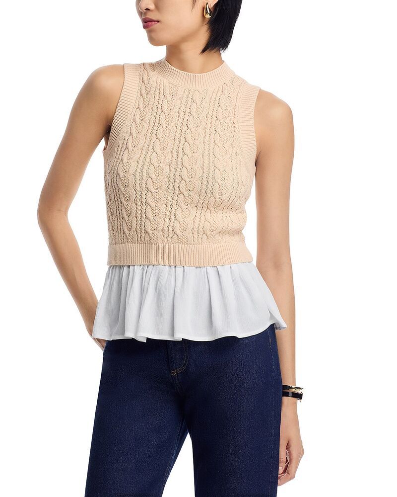 525 アメリカ レディース トップス タンクトップ 525 America 525 Camilia Mixed Media Cable Tank Top Sandollar サンド