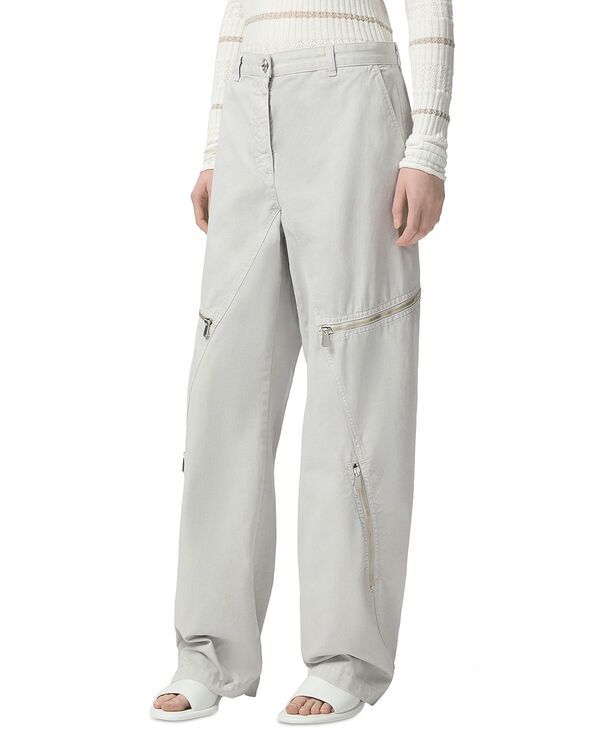 ピンコ レディース ボトムス カジュアルパンツ ワイドレッグ PINKO Sere Nere Wide Leg Pants Pearl Grey パール