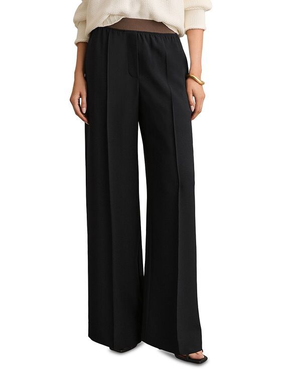 レイス レディース ボトムス カジュアルパンツ ワイドレッグ REISS Wilde Wide Leg Trousers Navy ネイビー