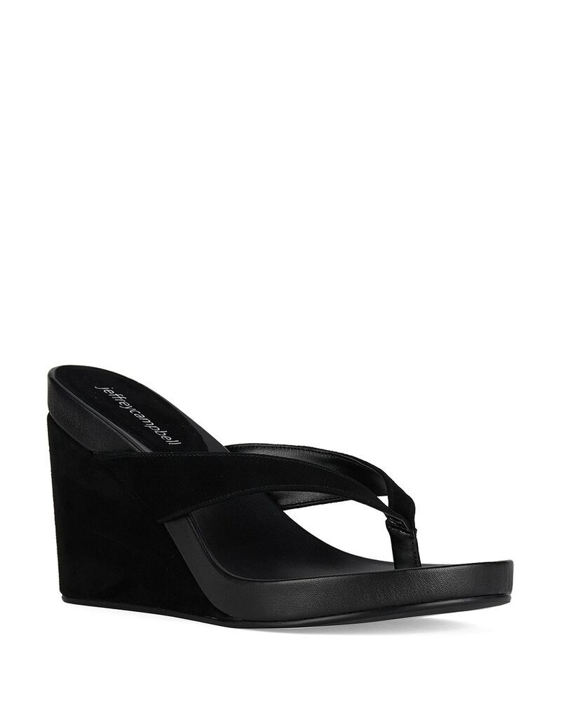 ジェフリー キャンベル レディース シューズ サンダル Jeffrey Campbell Womens Liezel Wedge Sandals Black Suede Combo ブラック