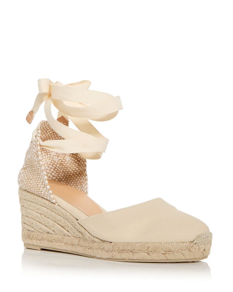 カスタ ニエール レディース シューズ サンダル Castaer Castaner Womens Carina Espadrille Wedge Sandals Ivory アイボリー