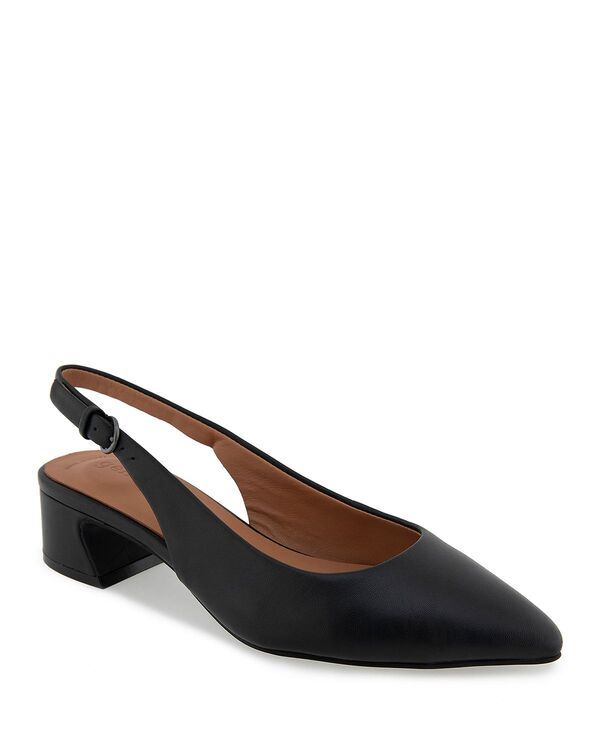 ケネスコール レディース シューズ パンプス ヒール Gentle Souls by Kenneth Cole Womens Georgia Pointed Toe Slingback Block Heel Pumps Black Leather ブラック
