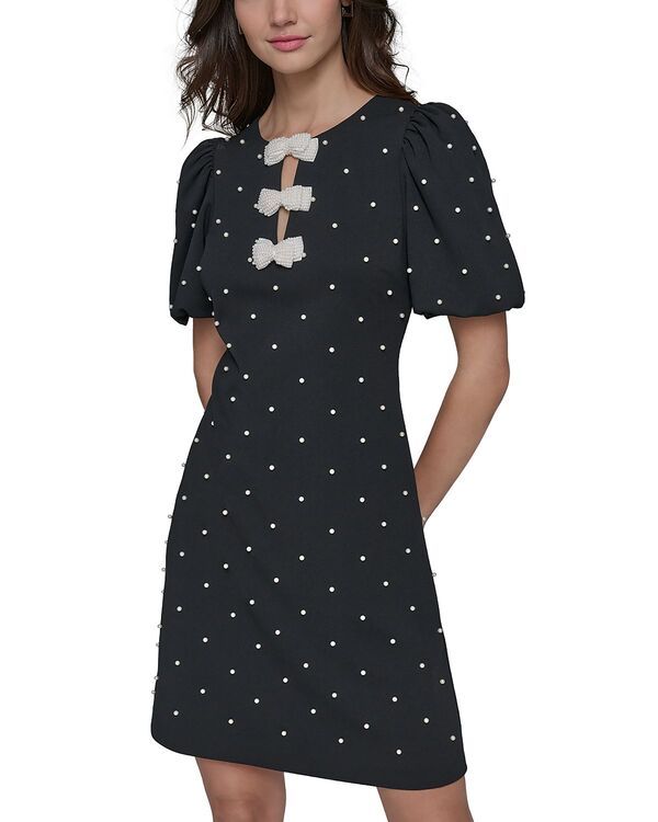 カール ラガーフェルド レディース トップス ワンピース KARLAGERFELD PARIS Bow Detail Sheath Dress Black ブラック