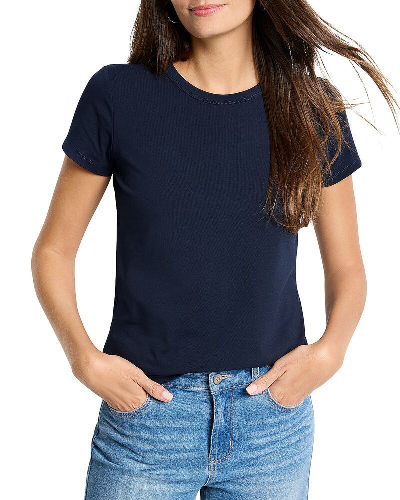 ニックプラスゾーイ レディース トップス Tシャツ クルーネック ニット NICZOE Perfect Knit Crewneck Tee Dark Indigo インディゴ