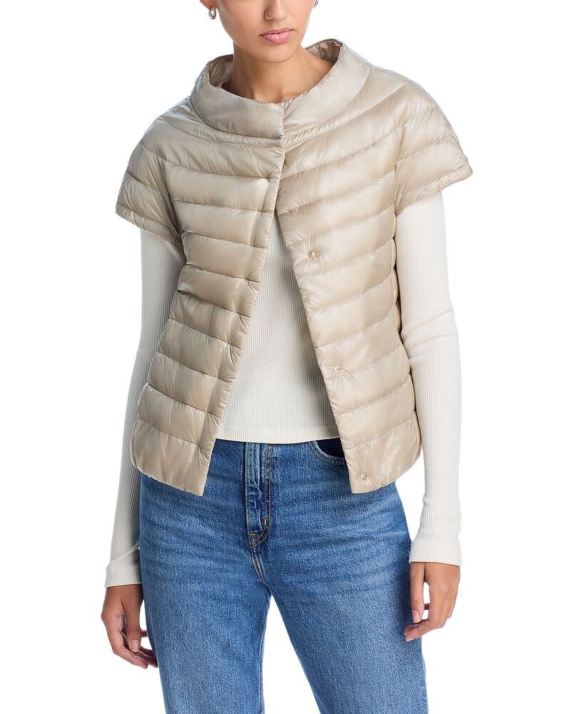ヘルノ レディース アウター ジャケット・ブルゾン キャップ Herno Emelia Cap Sleeve Puffer Jacket Champagne シャンパン