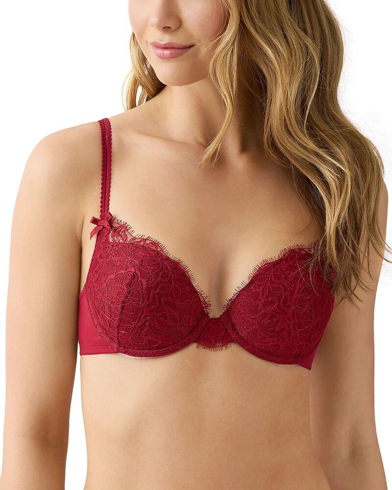 ビーテンプティッド レディース アンダーウェア ブラジャー レース btemptd by Wacoal Its On Lace Contour Bra Biking Red レッド