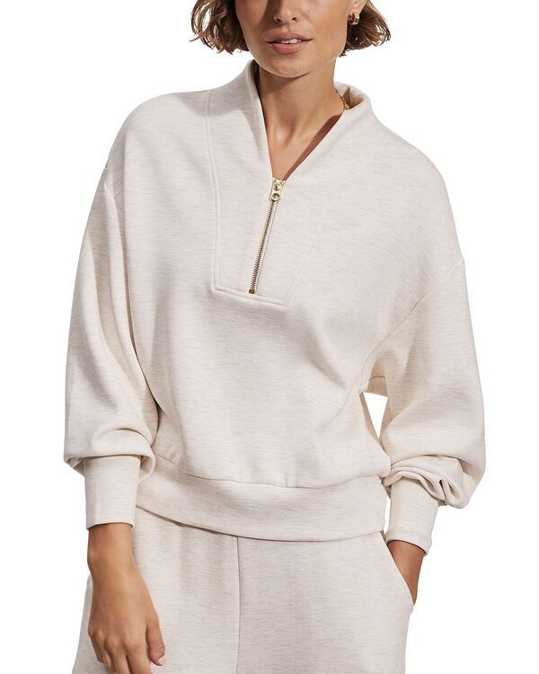 バーレイ レディース アウター パーカー・スウェット ハーフジップ シャツ Varley Davidson Half Zip Sweatshirt Ivory Marl アイボリー 26,520円