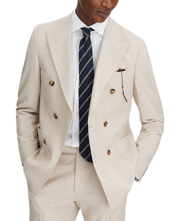 レイス メンズ アウター ジャケット・ブルゾン ブレザー REISS Belmont Double Breasted Blazer Stone ストーン