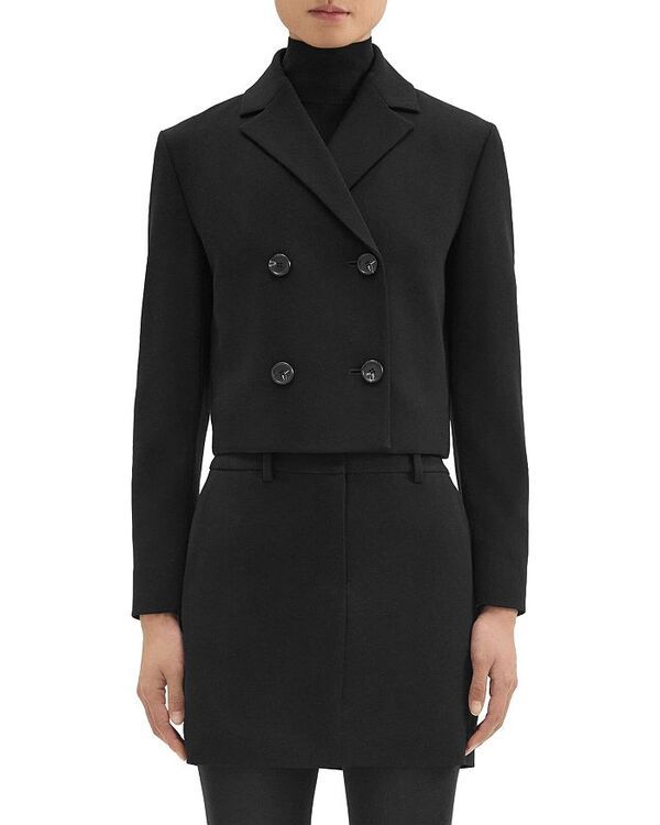 セオリー レディース アウター ジャケット・ブルゾン ジャケット Theory Admiral Double Breasted Crop Jacket Black ブラック