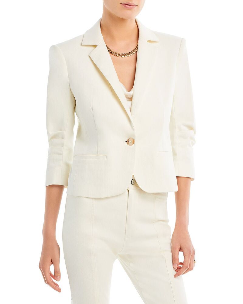 サンク ア セプト レディース アウター ジャケット・ブルゾン デニム ブレザー Cinq Sept Denim Le Petit Khloe Blazer White ホワイト