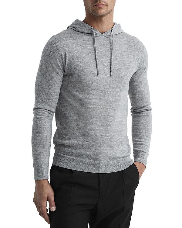 レイス メンズ アウター パーカー・スウェット レギュラーフィット ウール REISS Holland Merino Wool Solid Regular Fit Hoodie Soft Gray グレー