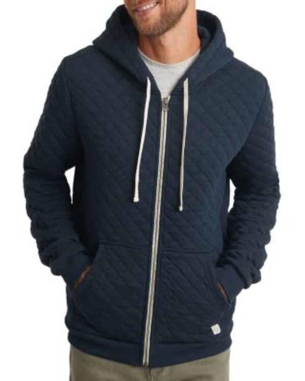 マリーン レイヤー メンズ アウター パーカー・スウェット キルティング Marine Layer Corbet Quilted Full Zip Hoodie Navy ネイビー