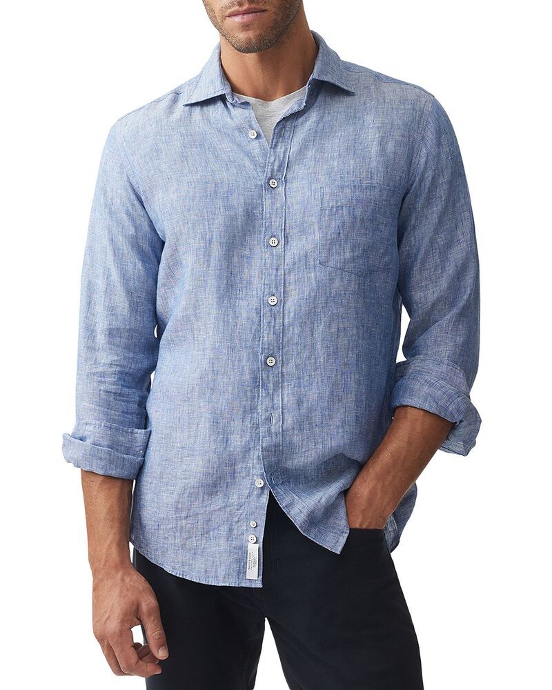 ロッドアンドグン メンズ トップス シャツ リネン Rodd Gunn Coromandelinen Shirt Indigo インディゴ