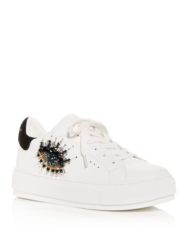 カートジェイガーロンドン レディース シューズ スニーカー プラットフォーム KURT GEIGER LONDON Womens Laneyembellished Platform Low Top Sneakers White ホワイト