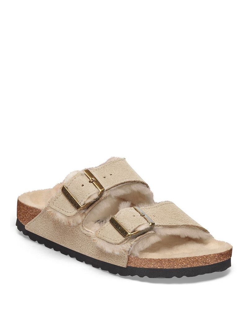 ビルケンシュトック レディース シューズ サンダル Birkenstock Womens Arizona Shearling Slide Sandals Taupe トープ