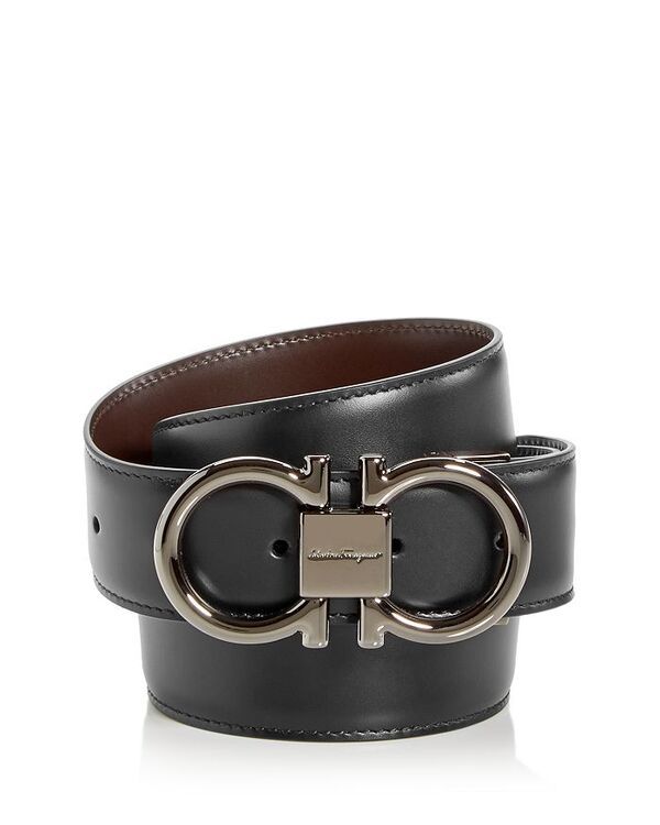 フェラガモ メンズ アクセサリー ベルト レザー Ferragamo Mens Double Gancini Paloma Reversible Leather Belt NeroBrown ブラウン