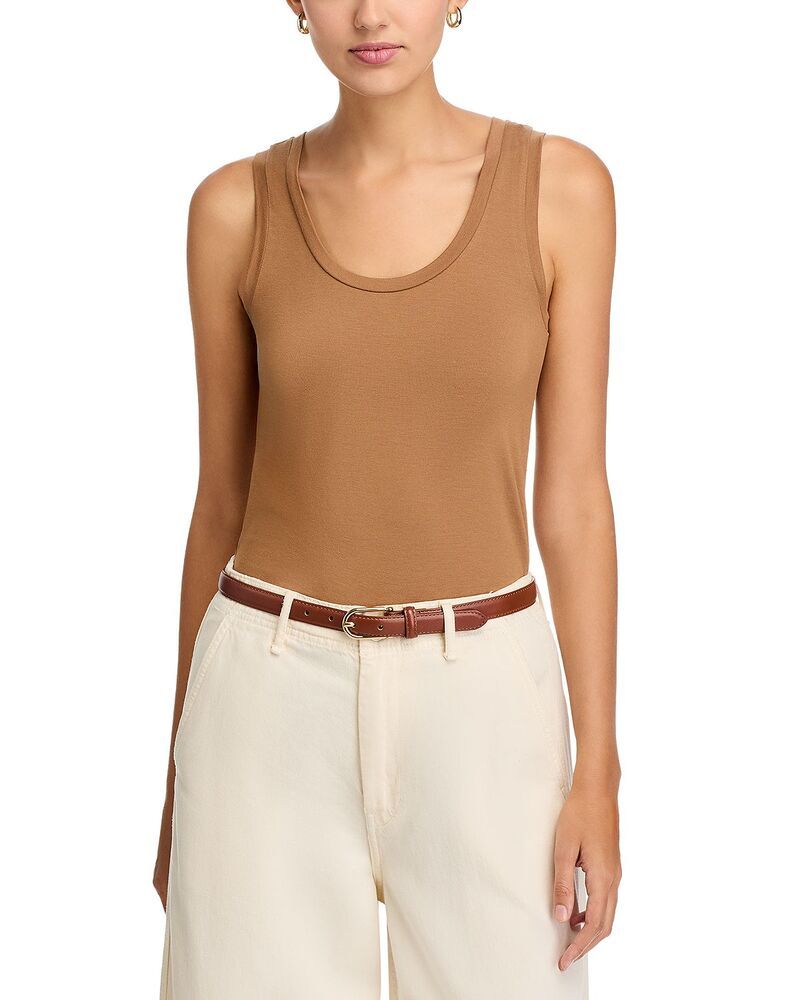 マジェスティック レディース トップス タンクトップ Majestic Filaturescoop Neck Tank 679 Camel キャメル