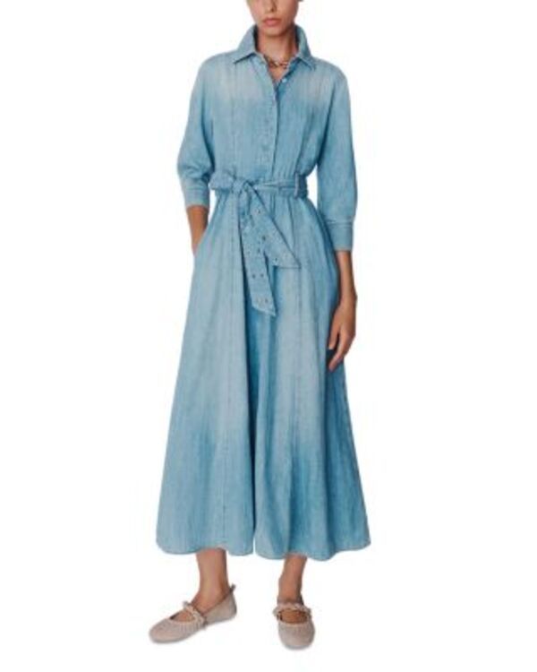 マレーラ レディース トップス シャツ デニム Marella Beltedenim Shirtdress Blue Jeans ブルー