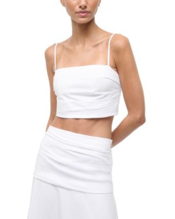 スタウド レディース トップス シャツ STAUD Lorenzo Crop Top White ホワイト