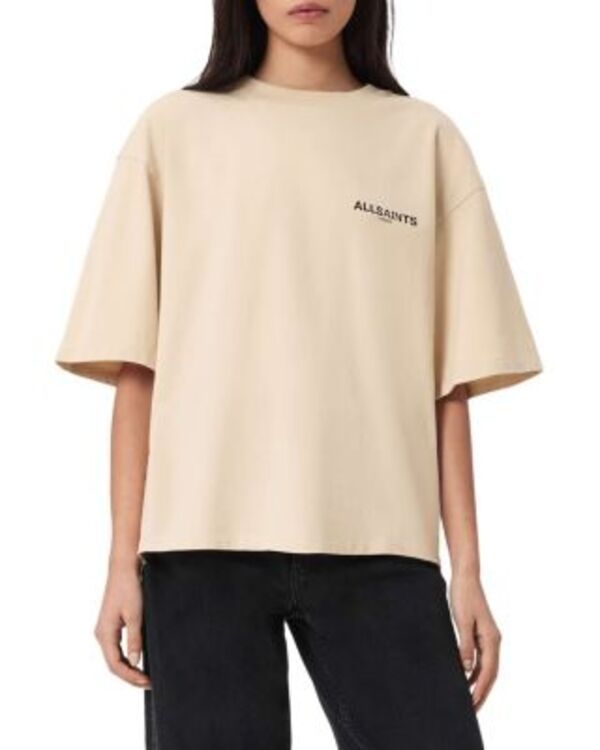 オールセインツ レディース トップス Tシャツ グラフィック ALLSAINTS Halis Amelie Graphic Tee Sandy White ホワイト