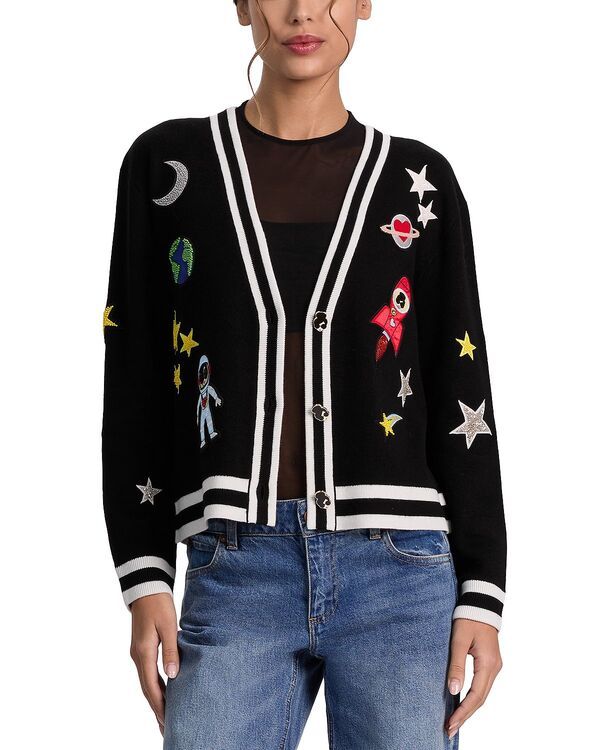 アリスアンドオリビア レディース アウター カーディガン Alice and Olivia Bradley Space Staceface Cardigan BlackMulti ブラック