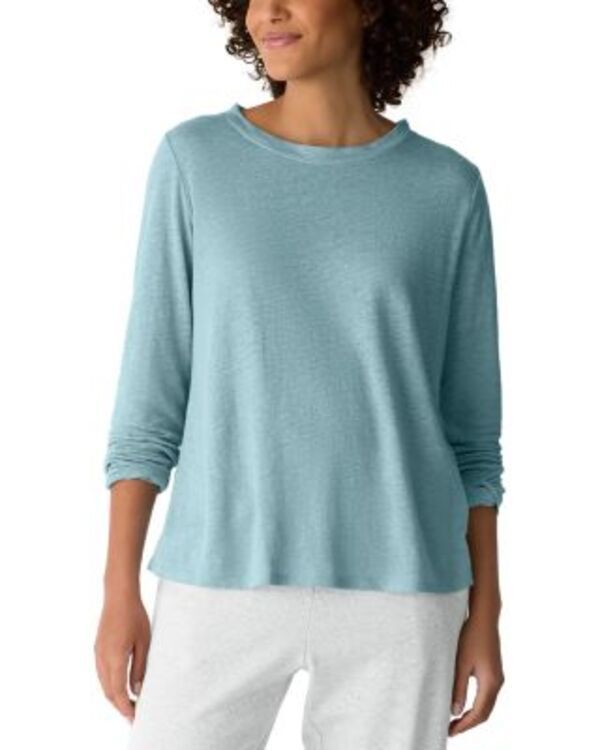 エイリーンフィッシャー レディース トップス Tシャツ リネン Eileen Fisher Long Sleeve Linen Tee Seafoam 21,445円
