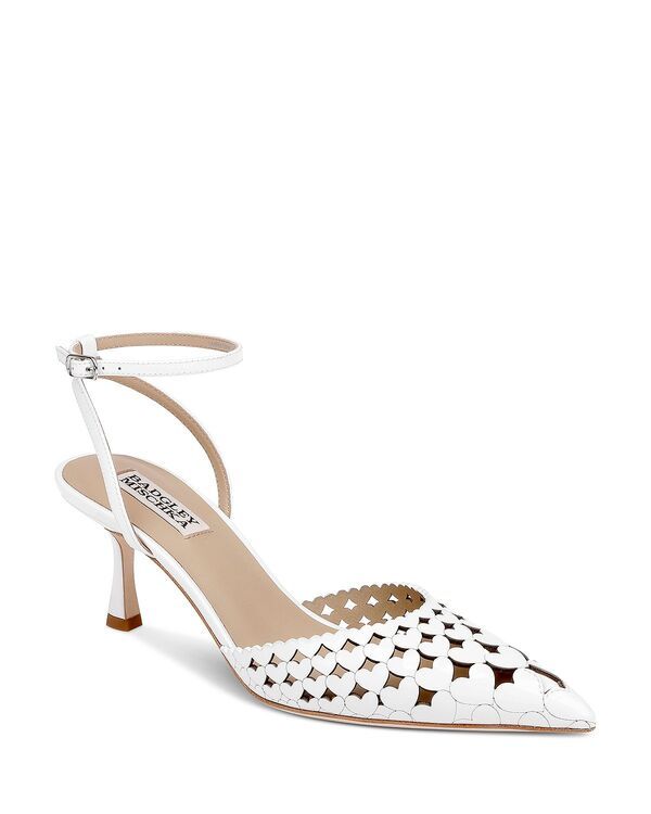 バッジェリーミシュカ レディース シューズ パンプス Badgley Mischka Womens Omelia Studded Pumps White Patent ホワイト