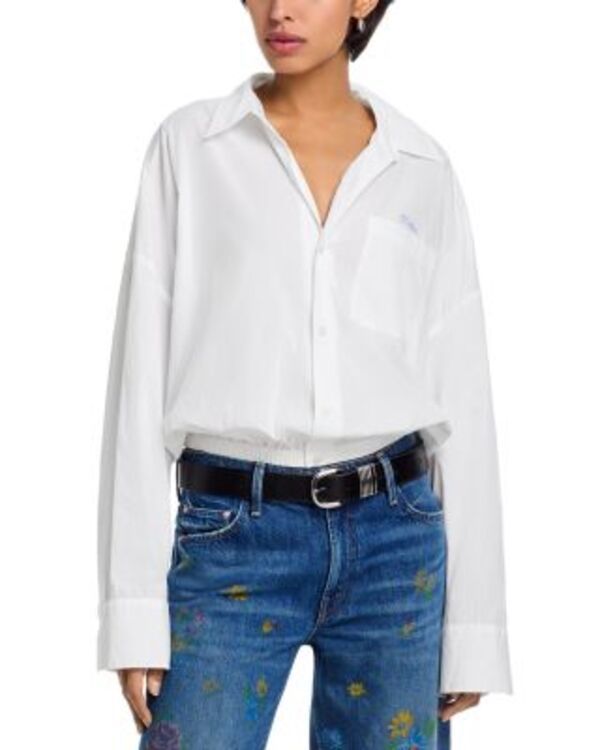 マザー レディース トップス シャツ MOTHER The Scrunchie Frenchie Shirt White ホワイト